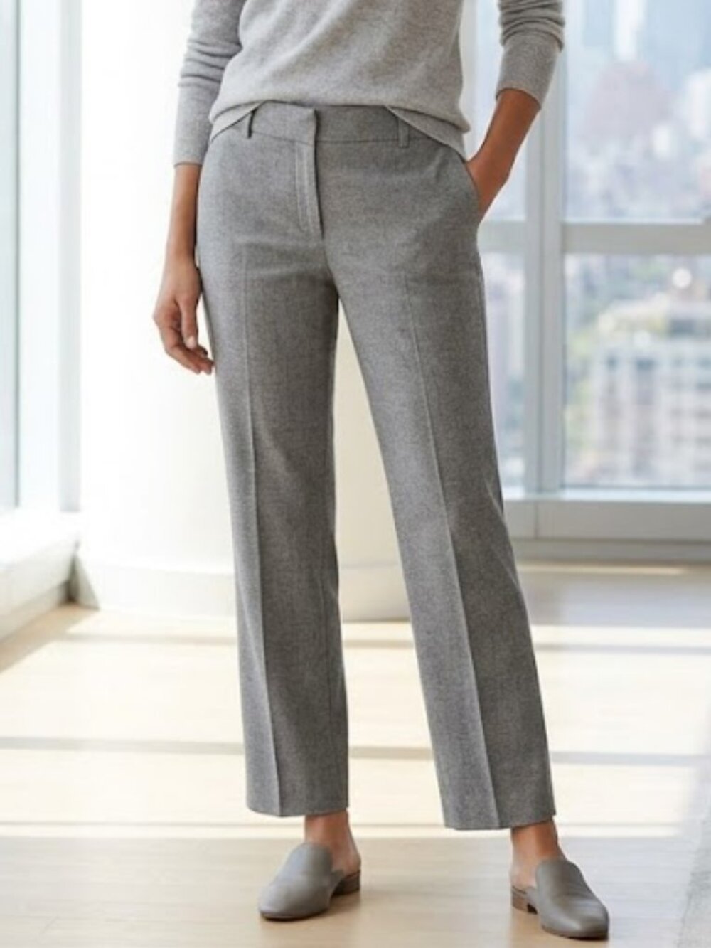 Ann Taylor Stretch Women’s Grey Ankle Pants Sz 4